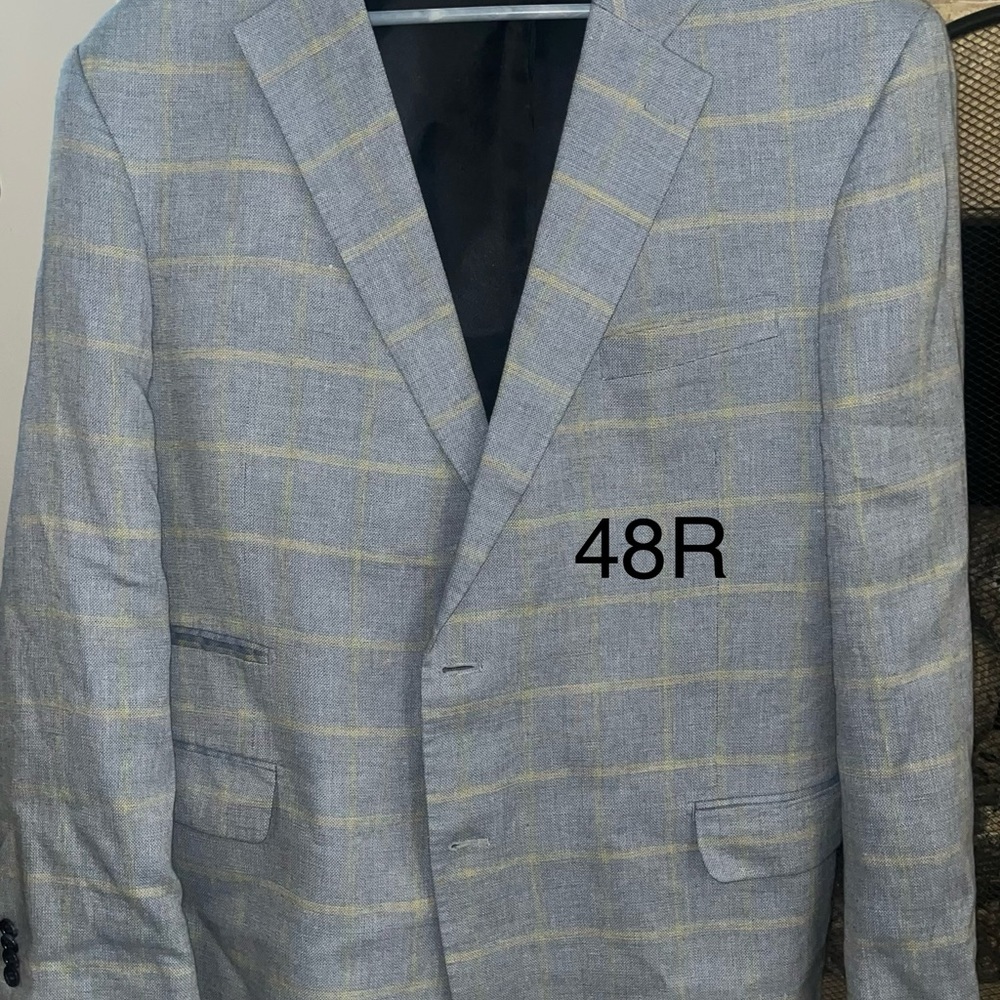 Men's Gray Plaid Blazer